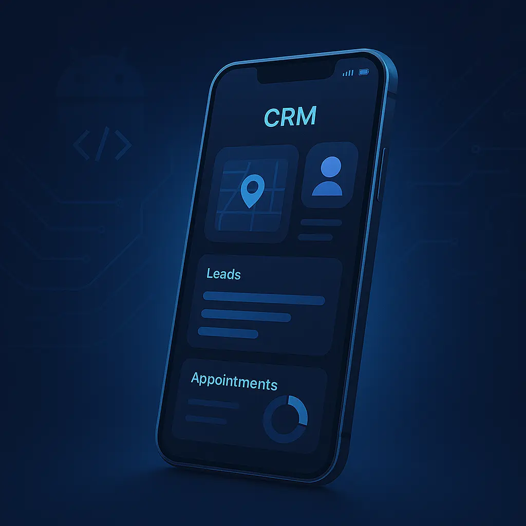 CRM WebView app for door-to-door sales
